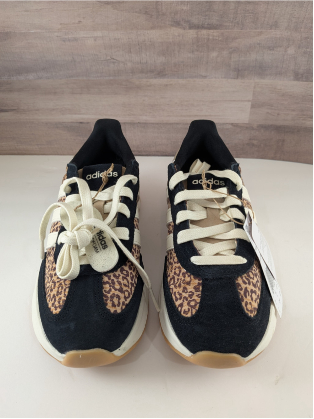 Women's Adidas Run 70s 2.0 Sneakers Size 7 Black and Beige Leopard Print - Picture 4 of 10